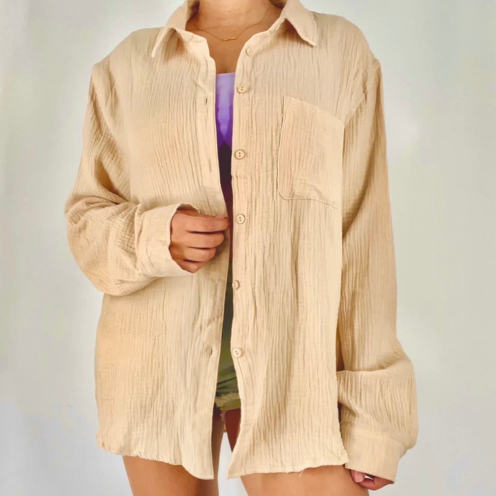 Oversized Fall button up OS